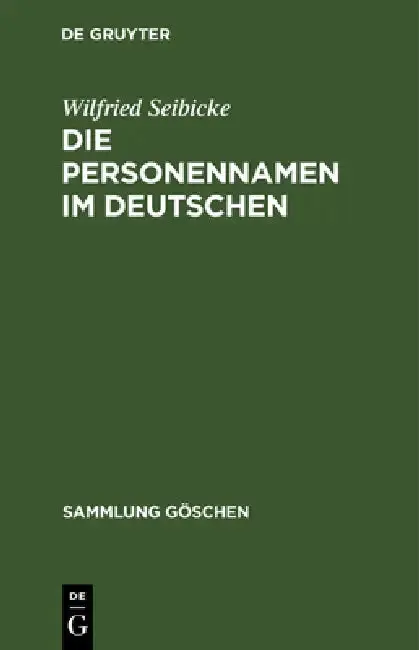 Cover of Die Personennamen im Deutschen
