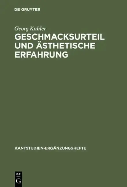 Cover of Geschmacksurteil Und Ästhetische Erfahrung