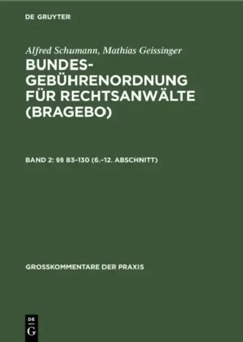 Cover of §§ 83-130 (6.-12. Abschnitt)