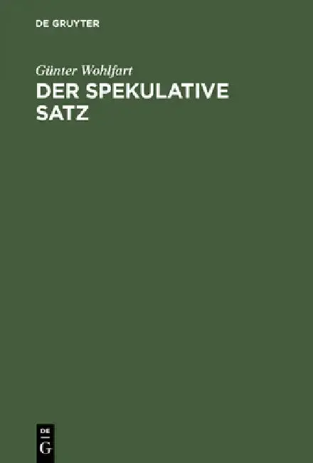 Cover of Der spekulative Satz