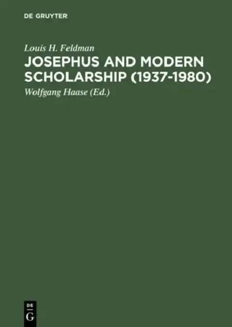 Cover of Josephus and Modern Scholarship (1937-1980)