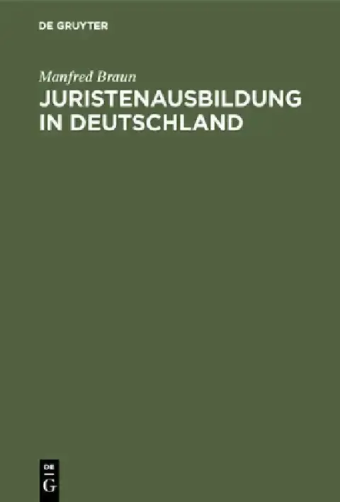 Cover of Juristenausbildung in Deutschland
