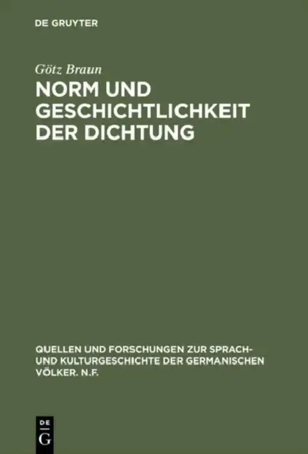 Cover of Norm und Geschichtlichkeit der Dichtung