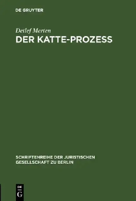 Cover of Der Katte-Prozeß