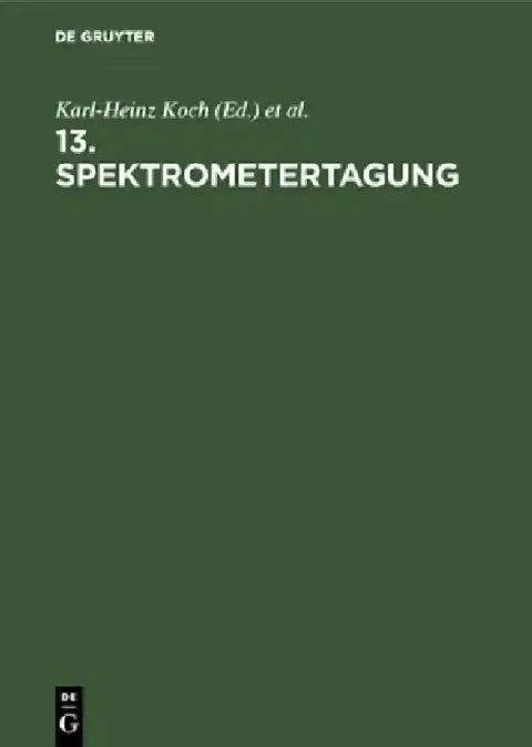 Cover of 13. Spektrometertagung