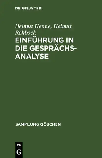 Cover of Einführung in die Gesprächsanalyse