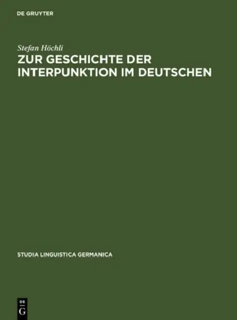 Cover of Zur Geschichte Der Interpunktion Im Deutschen