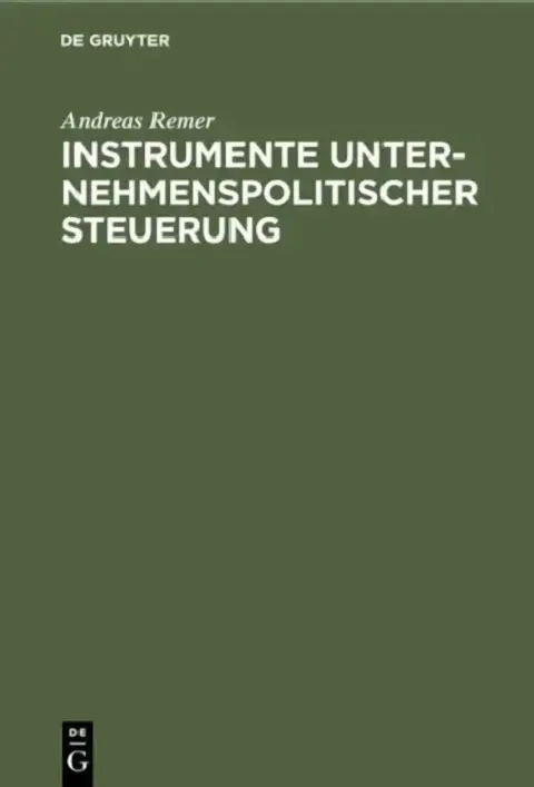 Cover of Instrumente unternehmenspolitischer Steuerung