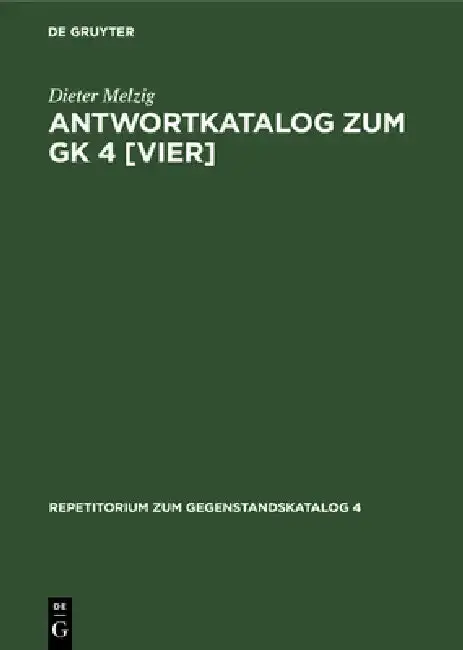 Cover of Antwortkatalog Zum Gk 4 [Vier]