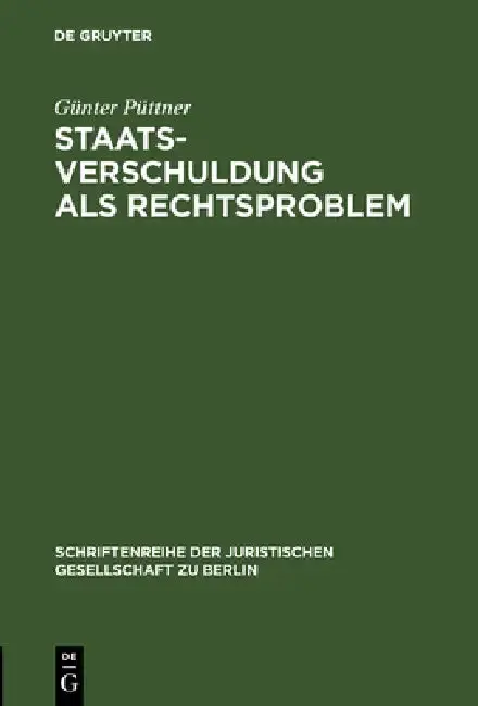 Cover of Staatsverschuldung als Rechtsproblem