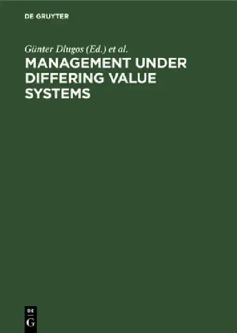 Cover of Management Under Differing Value Systems