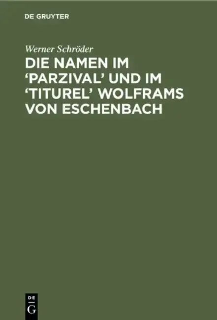 Cover of Die Namen Im 'Parzival' Und Im 'Titurel' Wolframs Von Eschenbach
