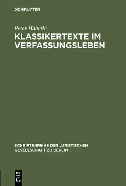 Cover of Klassikertexte im Verfassungsleben