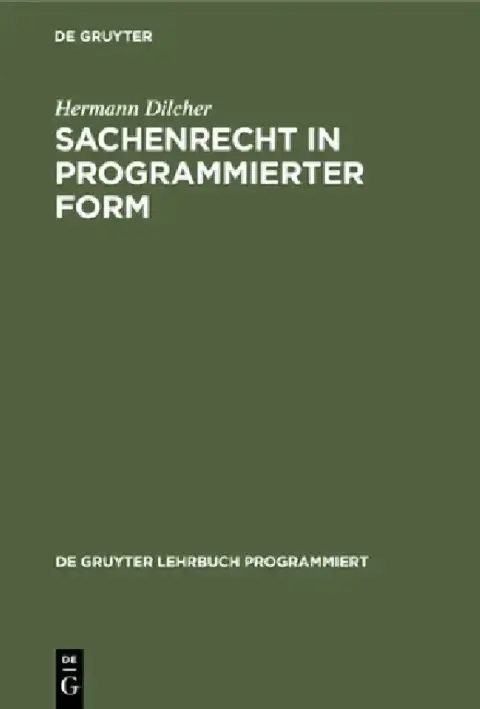 Cover of Sachenrecht in programmierter Form