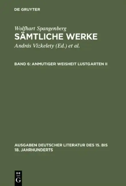 Cover of Sämtliche Werke, Band 6, Anmutiger Weisheit Lustgarten II