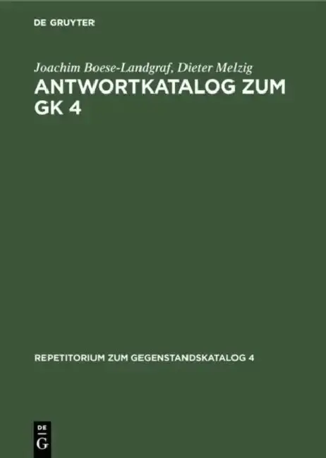 Cover of Antwortkatalog Zum Gk 4