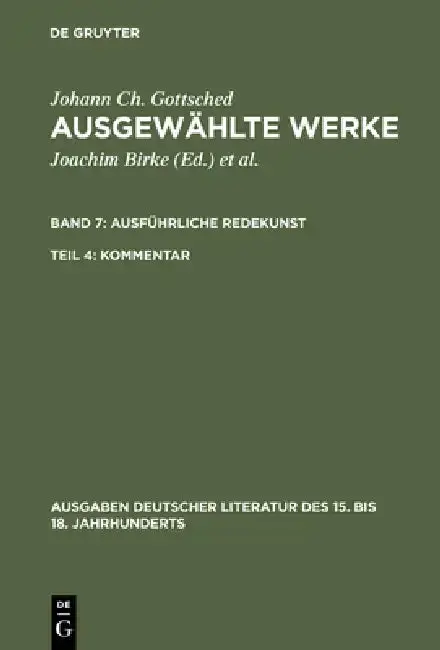 Cover of Ausführliche Redekunst. Kommentar