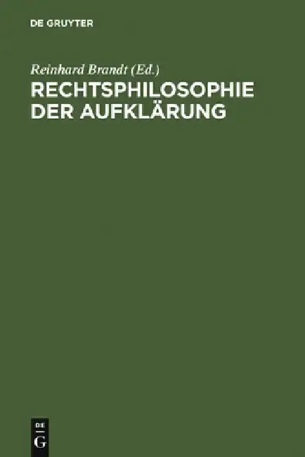 Cover of Rechtsphilosophie der Aufklärung