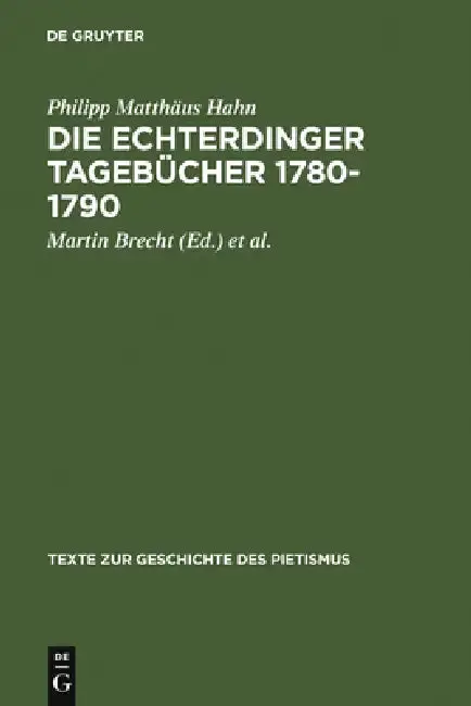 Cover of Die Echterdinger Tagebücher 1780-1790