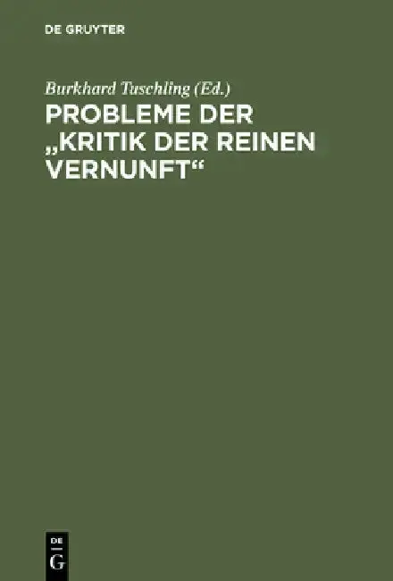 Cover of Probleme Der Kritik Der Reinen Vernunft