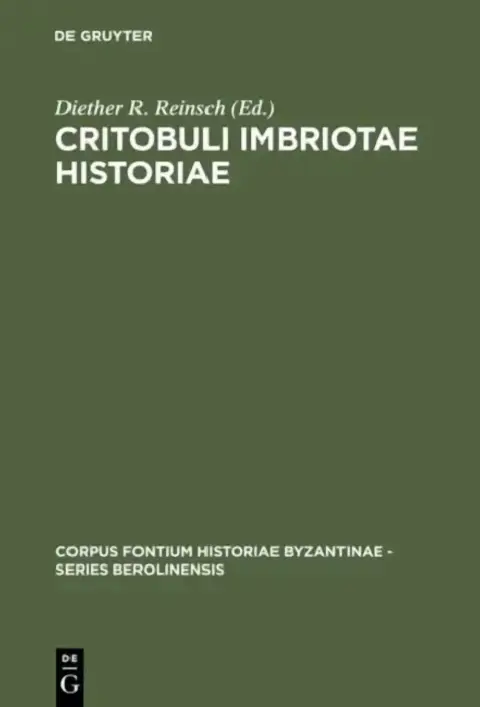 Cover of Critobuli Imbriotae Historiae