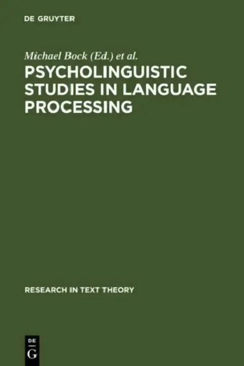 Cover of Psycholinguistic Studies in Language Processing