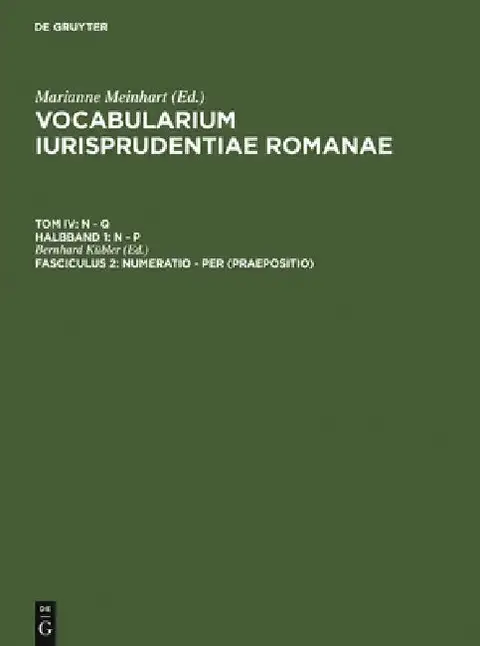 Cover of numeratio - per (Praepositio)