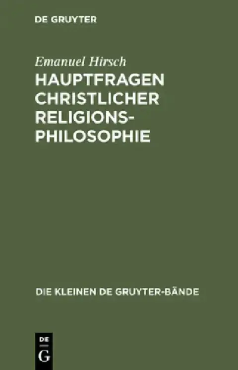 Cover of Hauptfragen christlicher Religionsphilosophie