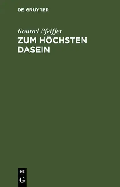 Cover of Zum Höchsten Dasein