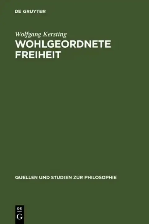 Cover of Wohlgeordnete Freiheit