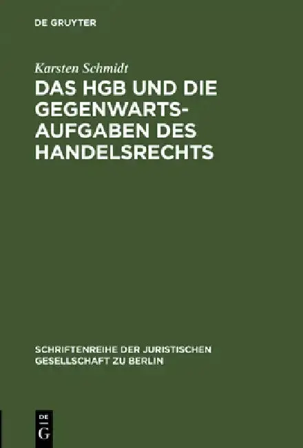 Cover of Das Hgb Und Die Gegenwartsaufgaben Des Handelsrechts