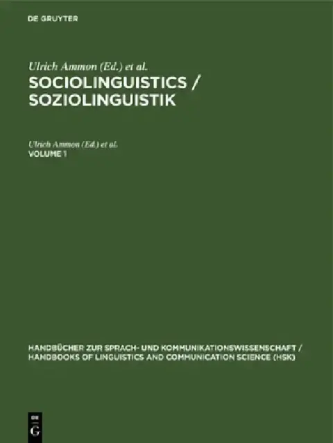Cover of Sociolinguistics / Soziolinguistik. Volume 1
