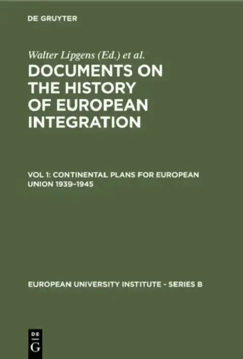Cover of Continental Plans for European Union 1939-1945