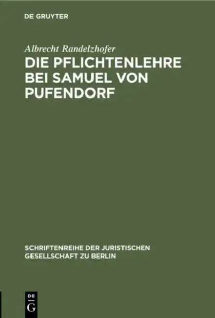 Cover of Die Pflichtenlehre Bei Samuel Von Pufendorf