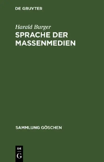 Cover of Sprache der Massenmedien