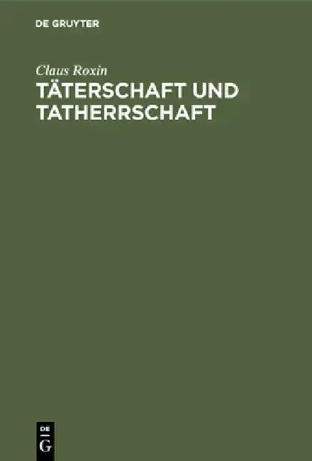Cover of Täterschaft und Tatherrschaft