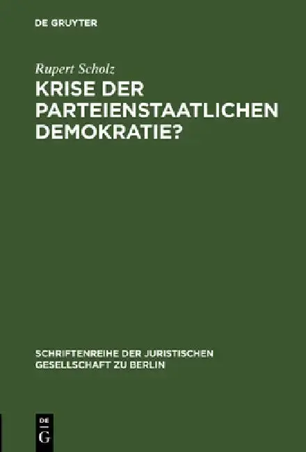 Cover of Krise Der Parteienstaatlichen Demokratie?