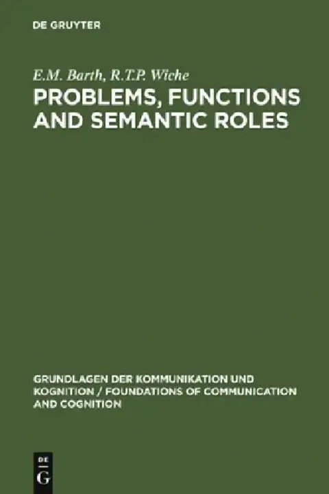Cover of Problems, Functions and Semantic Roles