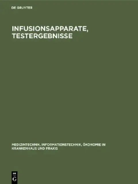 Cover of Infusionsapparate, Testergebnisse