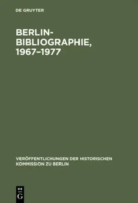 Cover of Berlin-Bibliographie, 1967-1977