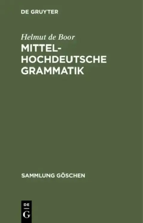Cover of Mittelhochdeutsche Grammatik