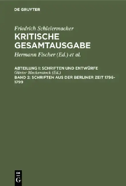 Cover of Schriften aus der Berliner Zeit 1796-1799
