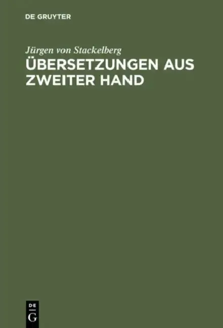 Cover of Übersetzungen aus zweiter Hand