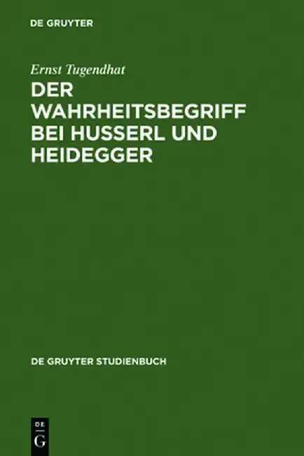 Cover of Der Wahrheitsbegriff Bei Husserl Und Heidegger