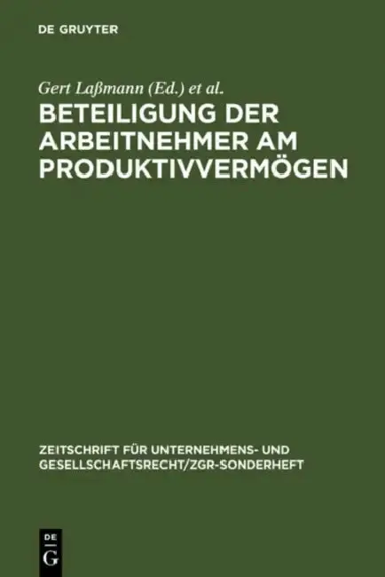 Cover of Beteiligung der Arbeitnehmer am Produktivvermögen