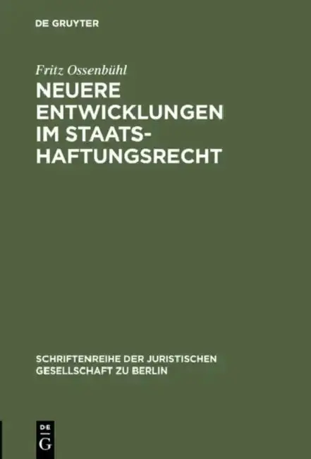 Cover of Neuere Entwicklungen im Staatshaftungsrecht