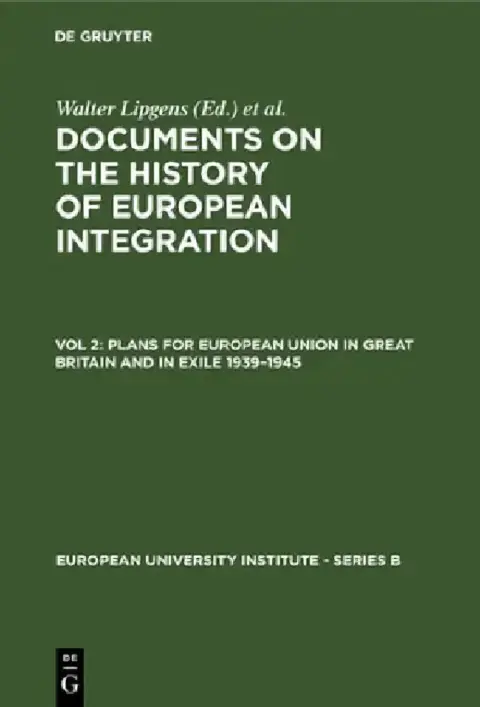 Cover of Plans for European Union in Great Britain and in Exile 1939-1945