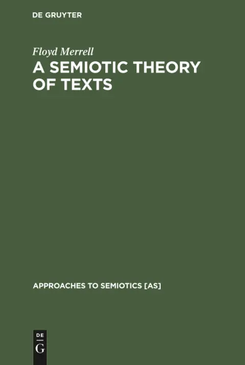 Cover of A Semiotic Theory of Texts