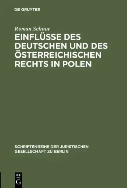 Cover of Einflüsse Des Deutschen Und Des Österreichischen Rechts in Polen