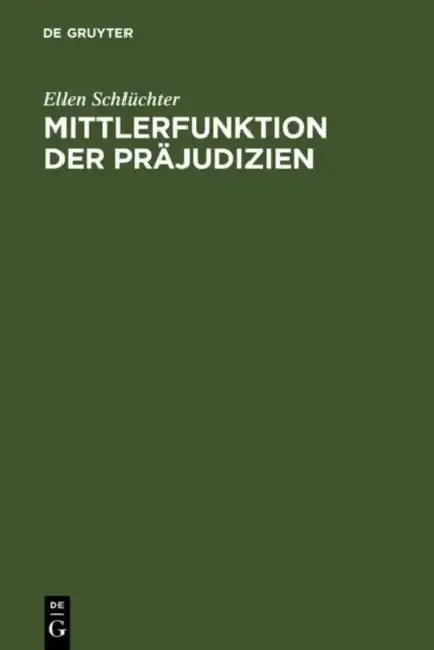 Cover of Mittlerfunktion der Präjudizien